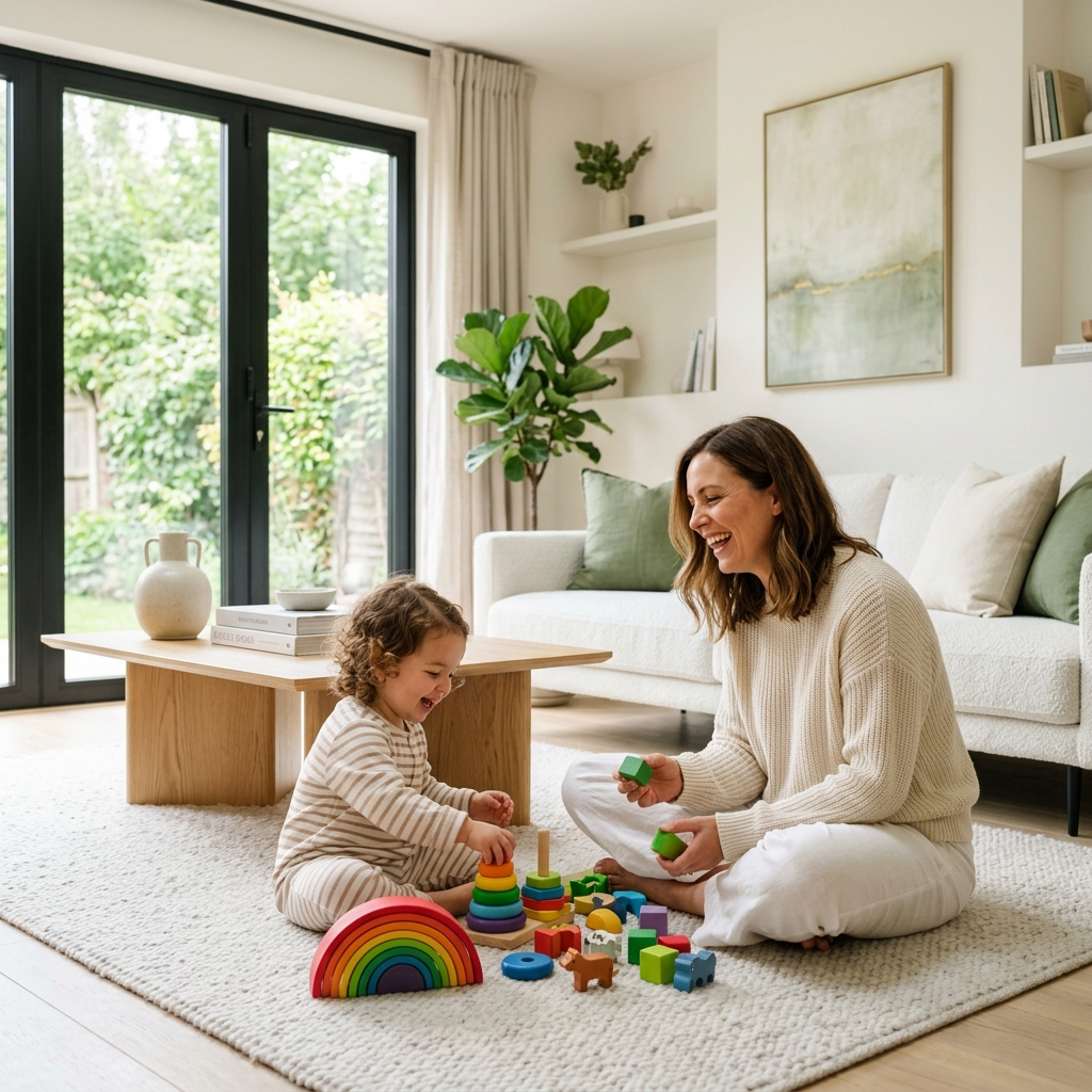 Padre e hijo jugando